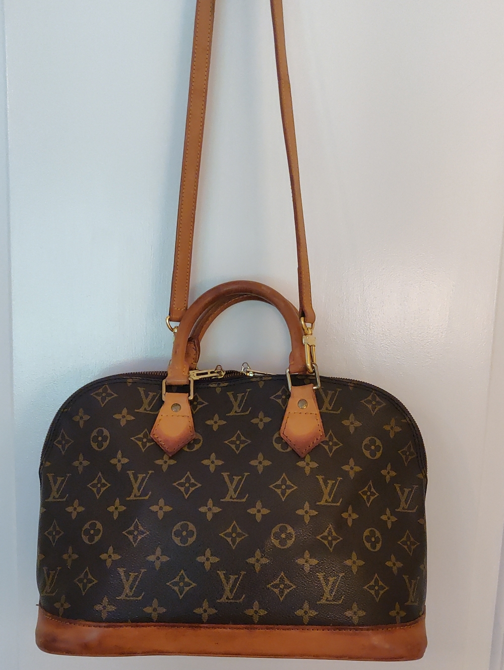 Louis Vuitton Monogram Alma Satchel in Brown and Tan